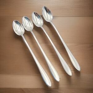 WMF Cromargan Germany Stainless Silverware SHADOWPOINT 8.5" Iced Teaspoon Set 4